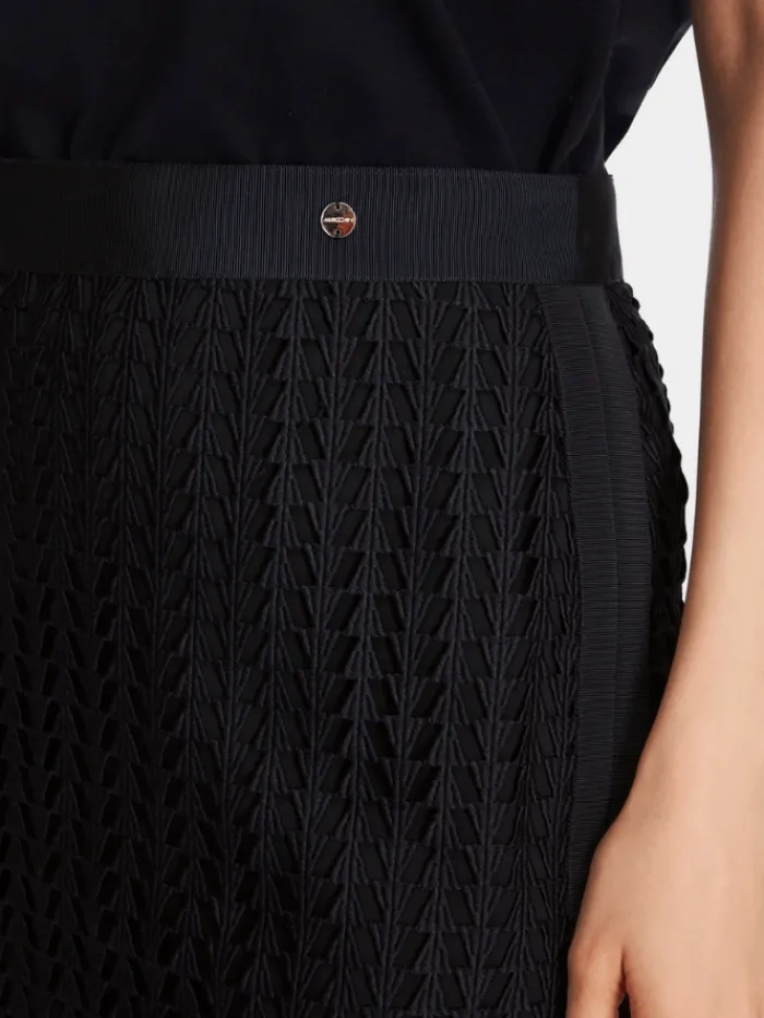 marc_cain_collections_ope_4.webp Marc Cain Collections Gifts Under £100^Openwork Midi Skirt In Midnight Blue XC 71.10 W3