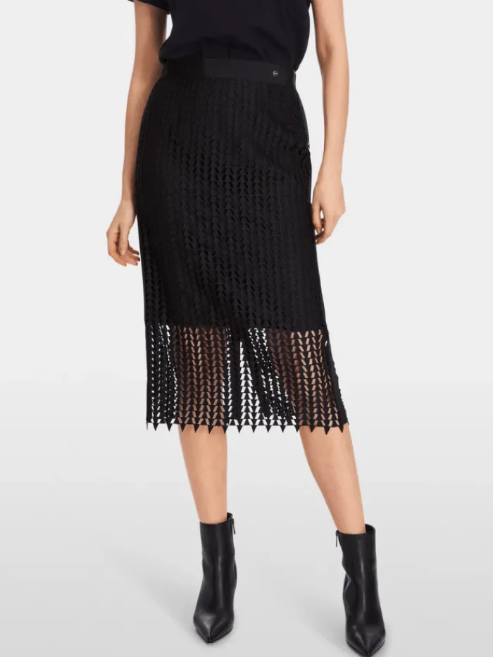 marc_cain_collections_ope_5.webp Marc Cain Collections Gifts Under £100^Openwork Midi Skirt In Midnight Blue XC 71.10 W3