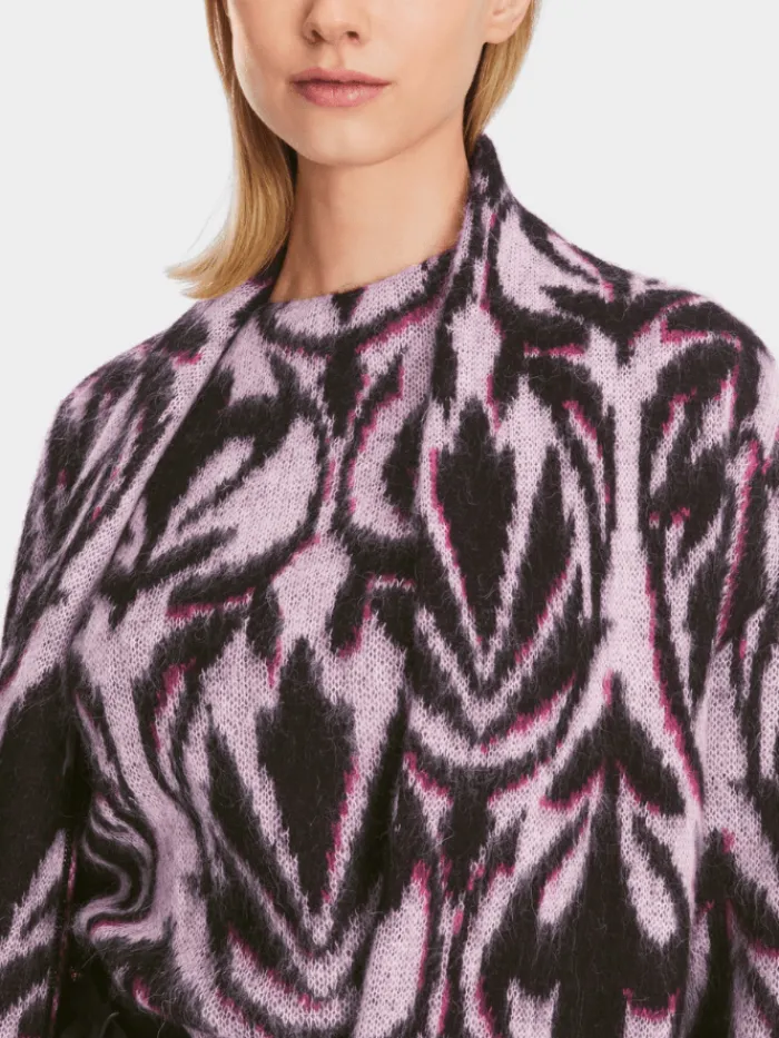 marc_cain_collections_pat_1-1.webp Marc Cain Collections Coats And Jackets | Luxury Gifts^Patterned Coat in Purple XC 11.03 M21 Col 250