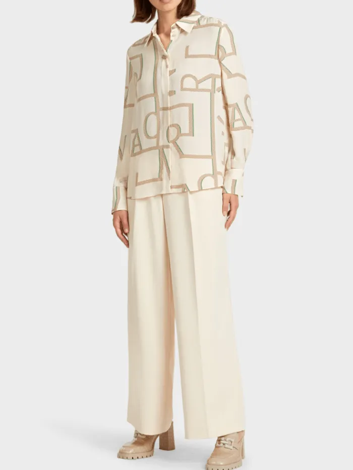 marc_cain_collections_pri_0-2.webp Marc Cain Collections Tops | Gifts Under £100^Printed Cream Blouse UC 51.20 W38 COL 131