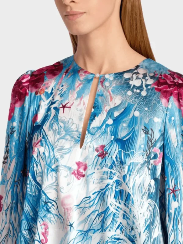 Marc Cain Collections Tops | Gifts Under £250^Printed Blouse In Light Azure Design WC 51.47 W8