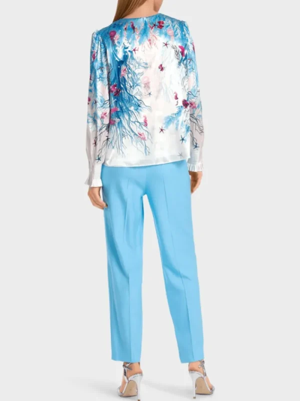 Marc Cain Collections Tops | Gifts Under £250^Printed Blouse In Light Azure Design WC 51.47 W8