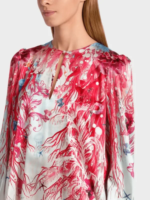 Marc Cain Collections Sweatshirts And T-Shirts | Tops^Printed Blouse In Soft Seashell Design WC 51.47