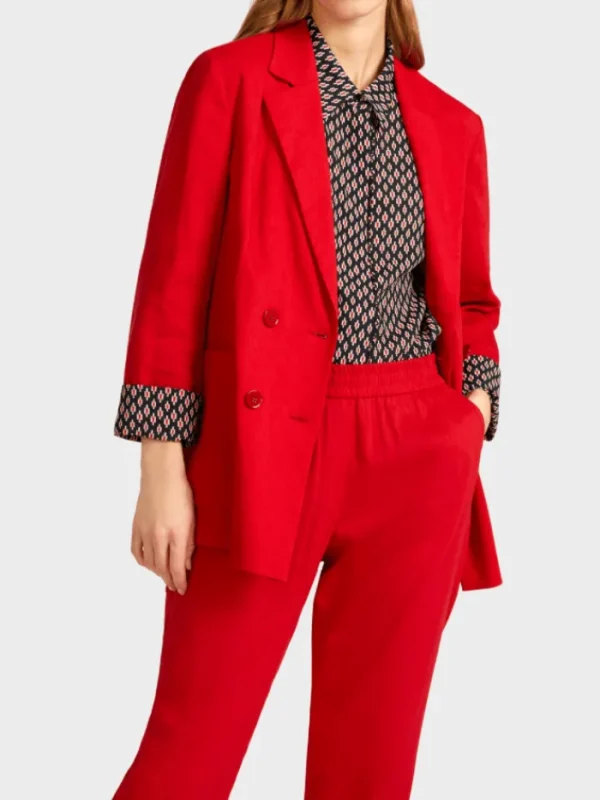 Marc Cain Collections Coats And Jackets | Gifts Under £100^Red Linen Blend Jacket UC 34.18 W47 COL 273