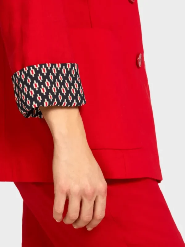 Marc Cain Collections Coats And Jackets | Gifts Under £100^Red Linen Blend Jacket UC 34.18 W47 COL 273