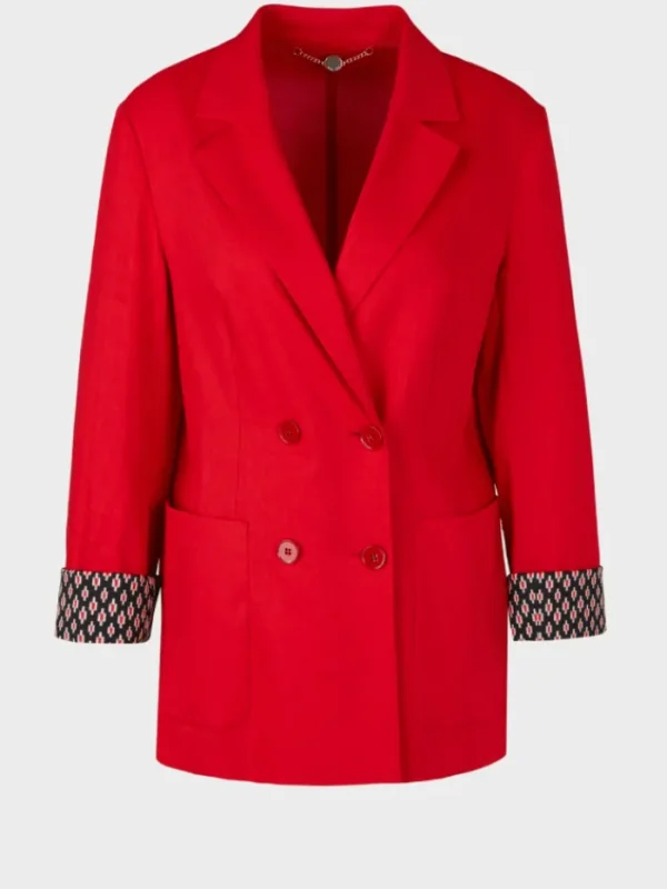 Marc Cain Collections Coats And Jackets | Gifts Under £100^Red Linen Blend Jacket UC 34.18 W47 COL 273