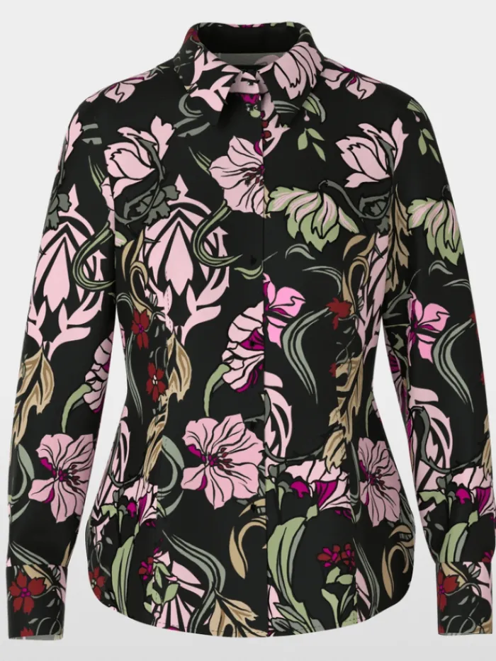 marc_cain_collections_shi_0.webp Marc Cain Collections Tops | Gifts Under £250^Shirt Blouse In Flower Print XC 51.26 J21 COL 90