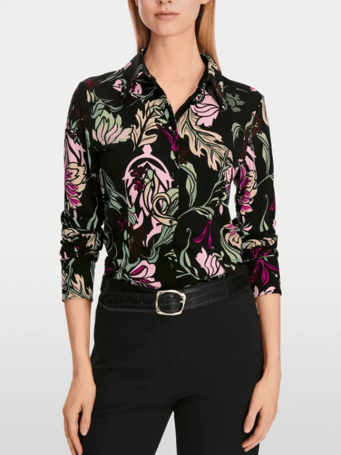 marc_cain_collections_shi_1.webp Marc Cain Collections Tops | Gifts Under £250^Shirt Blouse In Flower Print XC 51.26 J21 COL 90