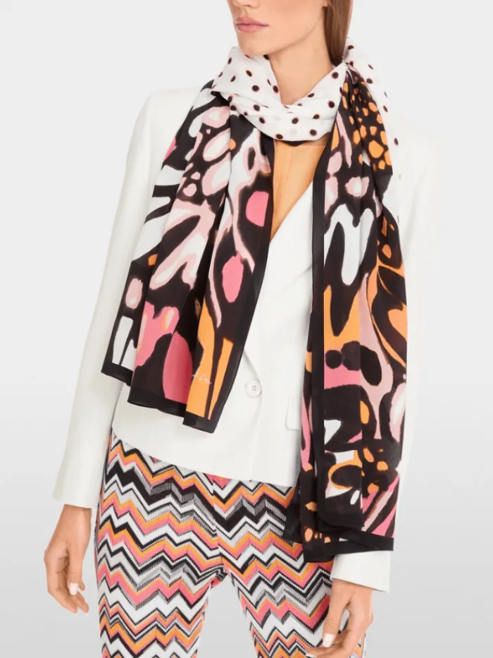 marc_cain_collections_sil_1.webp Marc Cain Collections Scarves & Gloves | Gifts Under £250^Silk Scarf In Butterfly Design YC B4.15 Z18 COL