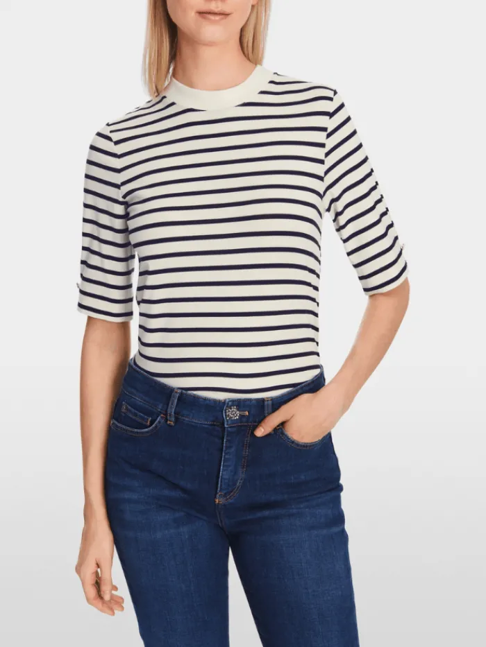 marc_cain_collections_str_1.webp Marc Cain Collections Sweatshirts And T-Shirts | Tops^Striped T Shirt XC 48.24 J16 COL 112