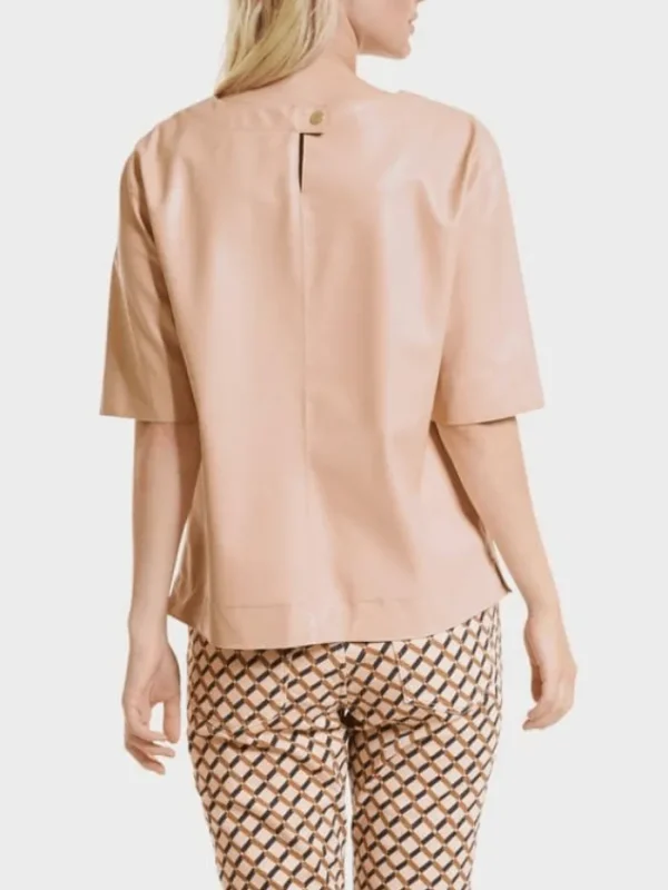Marc Cain Collections Sweatshirts And T-Shirts | Tops^T Sand Vegan Nappa Leather Top SC 48.36 J78 COL