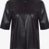 Marc Cain Collections Sweatshirts And T-Shirts | Tops^T Vegan Nappa Leather Top Black SC 48.36 J78 COL