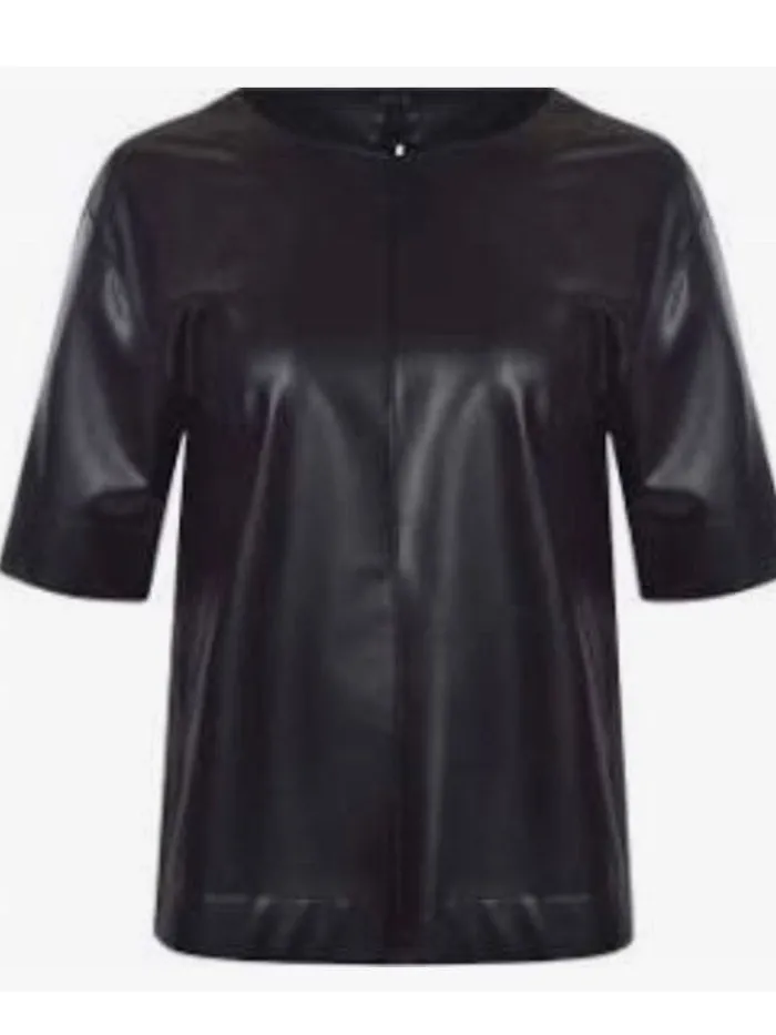 marc_cain_collections_t_v_0.webp Marc Cain Collections Sweatshirts And T-Shirts | Tops^T Vegan Nappa Leather Top Black SC 48.36 J78 COL