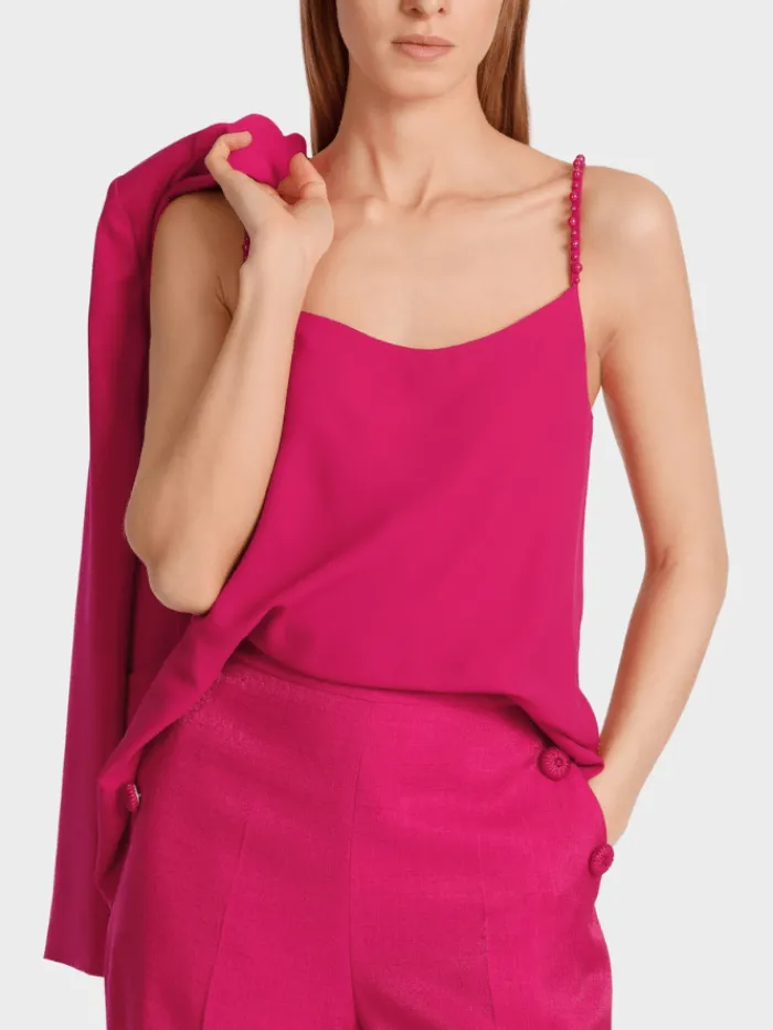 marc_cain_collections_top_1.webp Marc Cain Collections Tops | Sweatshirts And T-Shirts^Top With Beaded Straps In Deep Fuchsia WC 61.27