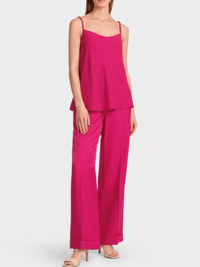 marc_cain_collections_top_3.webp Marc Cain Collections Tops | Sweatshirts And T-Shirts^Top With Beaded Straps In Deep Fuchsia WC 61.27