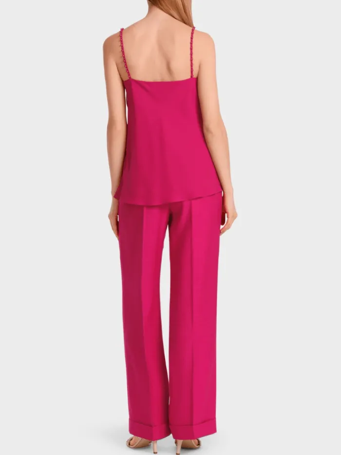 marc_cain_collections_top_4.webp Marc Cain Collections Tops | Sweatshirts And T-Shirts^Top With Beaded Straps In Deep Fuchsia WC 61.27