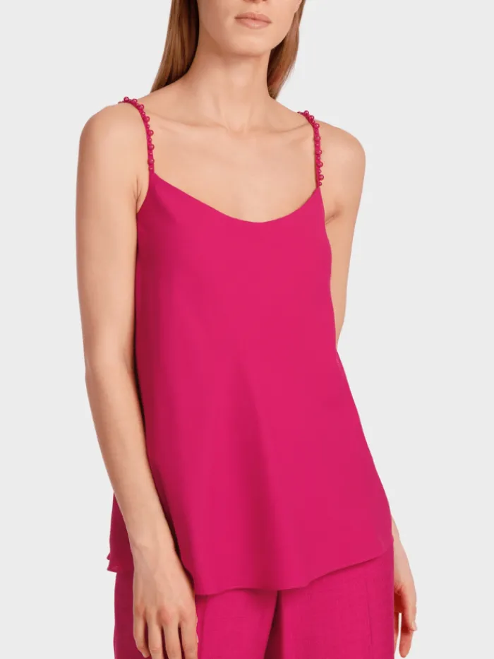 marc_cain_collections_top_5.webp Marc Cain Collections Tops | Sweatshirts And T-Shirts^Top With Beaded Straps In Deep Fuchsia WC 61.27