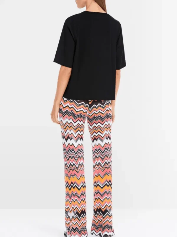 Marc Cain Collections Tops | Gifts Under £250^T-Shirt Top With Delicate Lace In Black YC 48.36