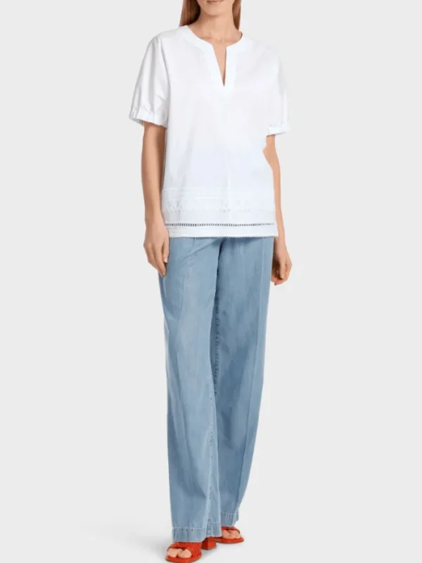 Marc Cain Collections Tops | Gifts Under £100^White Blouse With Lace Details WC 51.34 W93 COL