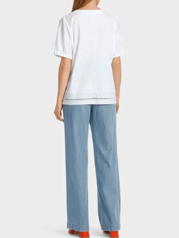 Marc Cain Collections Tops | Gifts Under £100^White Blouse With Lace Details WC 51.34 W93 COL