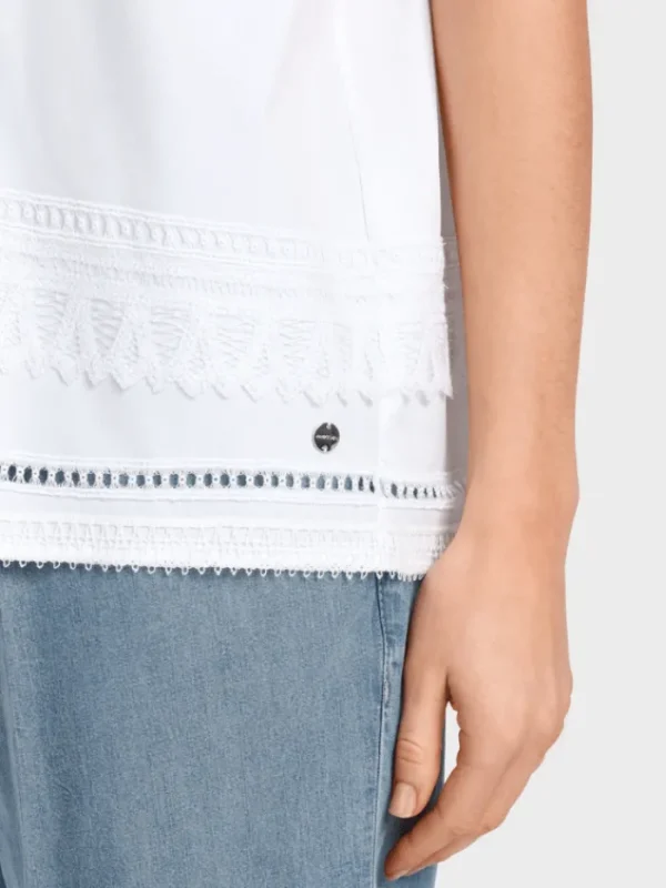 Marc Cain Collections Tops | Gifts Under £100^White Blouse With Lace Details WC 51.34 W93 COL