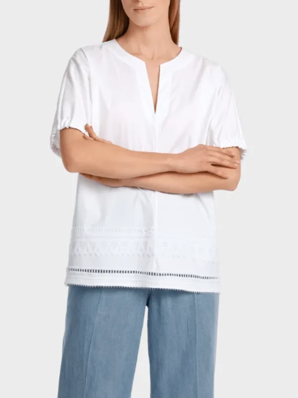Marc Cain Collections Tops | Gifts Under £100^White Blouse With Lace Details WC 51.34 W93 COL