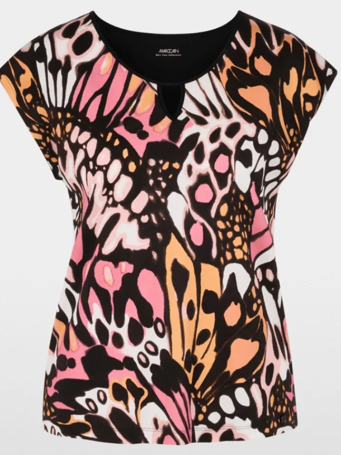 marc_cain_collections_wom_0-13.webp Marc Cain Collections Tops | Gifts Under £250^Women's T-Shirt Top In Butterfly Design YC 48.43