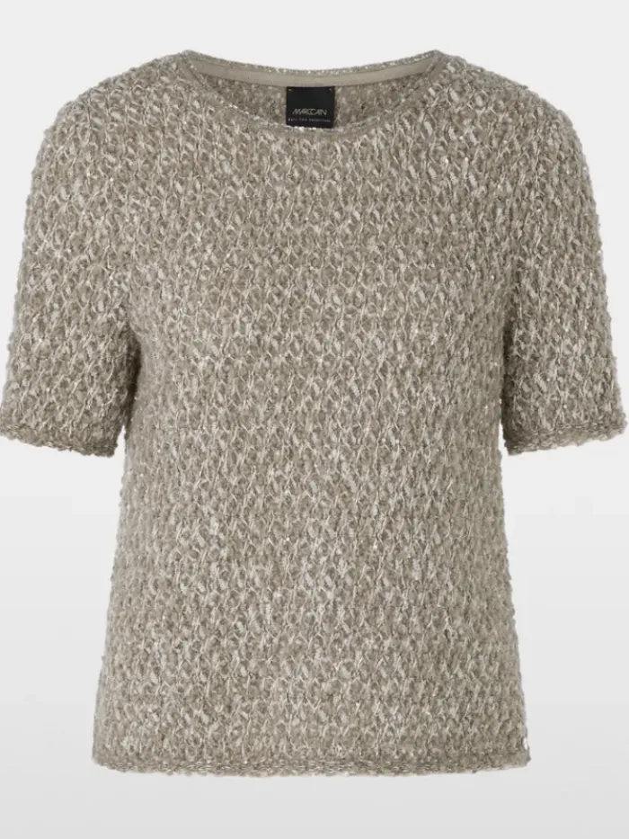 marc_cain_collections_wom_0-9.webp Marc Cain Collections Knitwear | Luxury Gifts^Women's Short Sleeved Shimmering Jumper YC 41.29