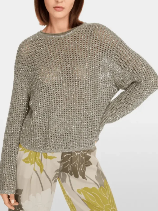Marc Cain Collections Knitwear | Party Wear^Women's Shimmering Jumper With Sequins YC 41.14