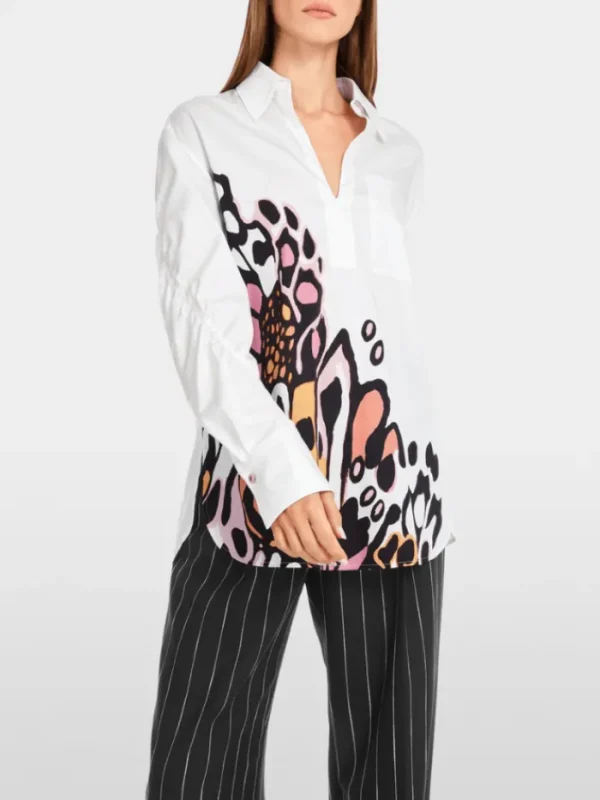 Marc Cain Collections Tops | Gifts Under £250^Women's Blouse With Placed Butterfly Print YC 51