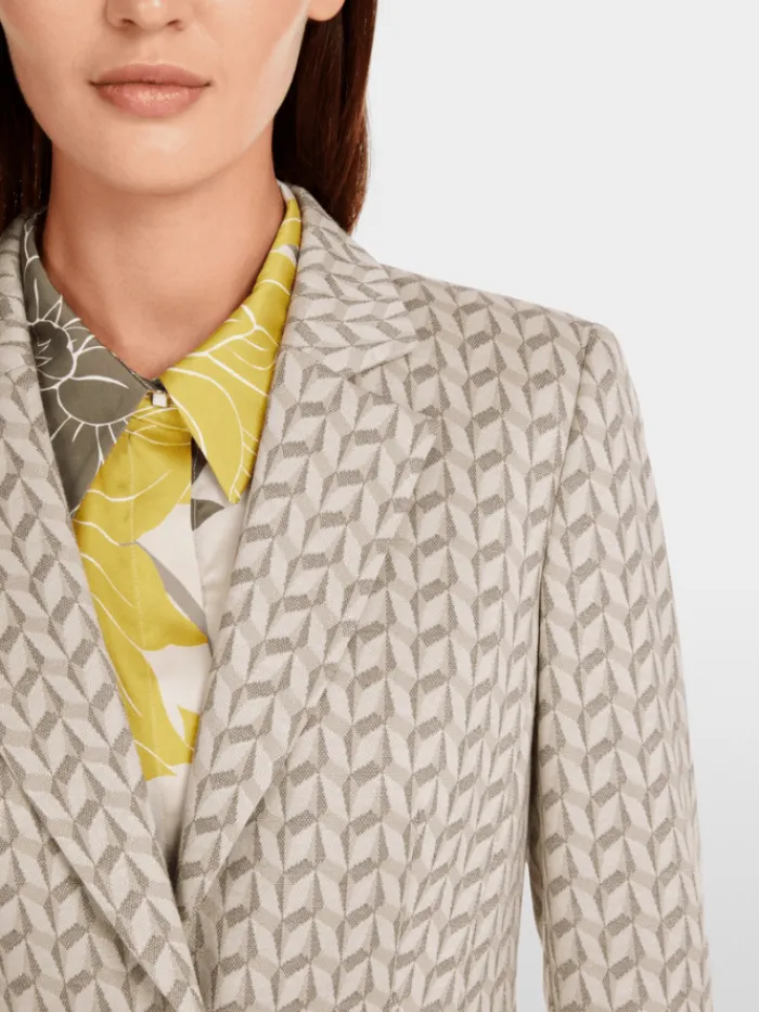 marc_cain_collections_wom_2-3.webp Marc Cain Collections Coats And Jackets | Luxury Gifts^Women's Blazer In Graphic Jersey Jacquard YC 34.