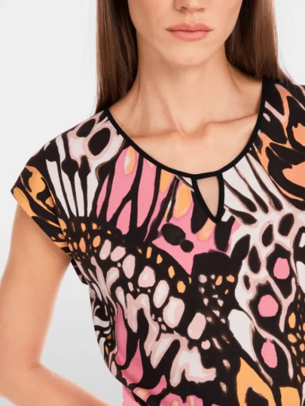 Marc Cain Collections Tops | Gifts Under £250^Women's T-Shirt Top In Butterfly Design YC 48.43