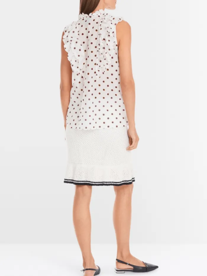 marc_cain_collections_wom_4-15.webp Marc Cain Collections Tops | Gifts Under £250^Women's Ruffled Blouse With Polka Dots Blouse YC