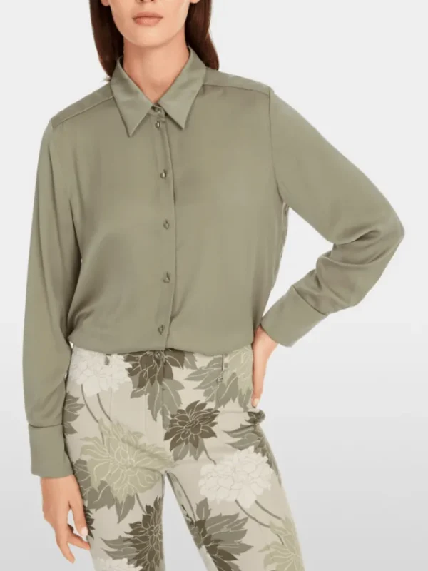 Marc Cain Collections Tops | Gifts Under £250^Women's Blouse In Sage Powder YC 51.12 W01 COL 5