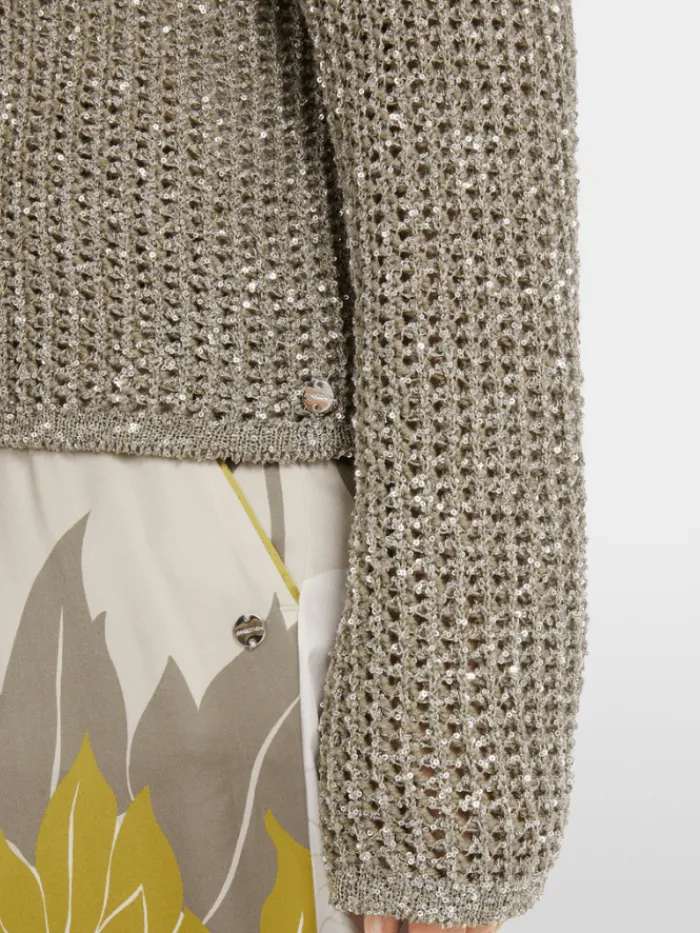 marc_cain_collections_wom_5-11.webp Marc Cain Collections Knitwear | Party Wear^Women's Shimmering Jumper With Sequins YC 41.14