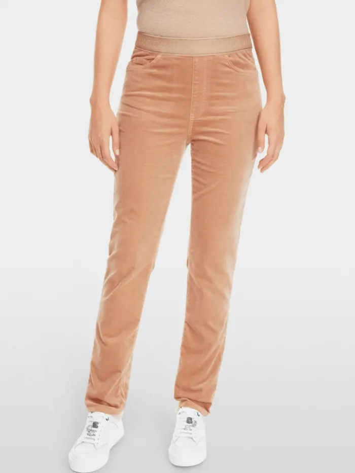 marc_cain_collections_wom_5-23.webp Marc Cain Collections Gifts Under £250^Women's SIENA Velvet Pull On Trousers In Camel X