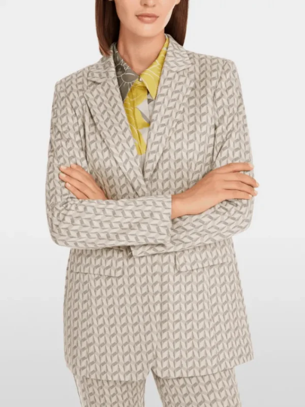 Marc Cain Collections Coats And Jackets | Luxury Gifts^Women's Blazer In Graphic Jersey Jacquard YC 34.
