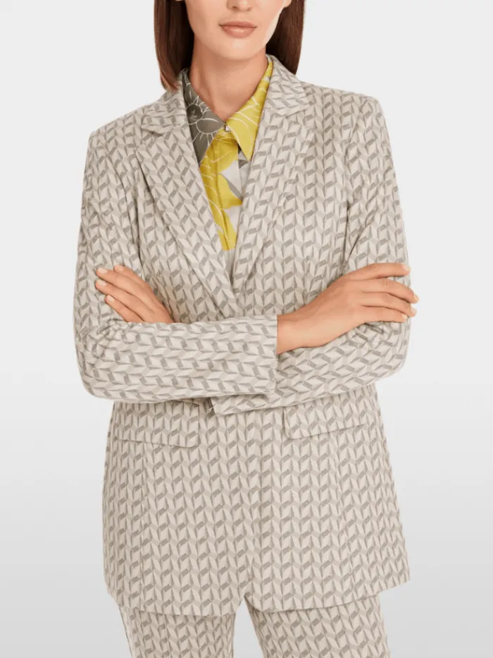 marc_cain_collections_wom_5-3.webp Marc Cain Collections Coats And Jackets | Luxury Gifts^Women's Blazer In Graphic Jersey Jacquard YC 34.