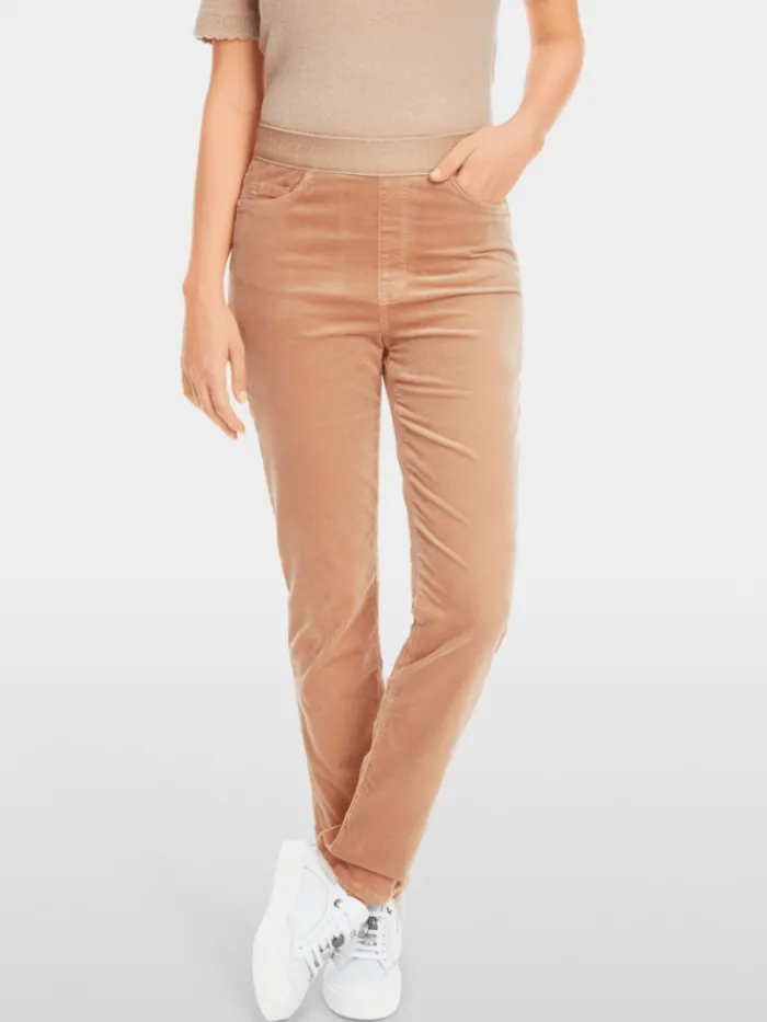 marc_cain_collections_wom_6-21.webp Marc Cain Collections Gifts Under £250^Women's SIENA Velvet Pull On Trousers In Camel X