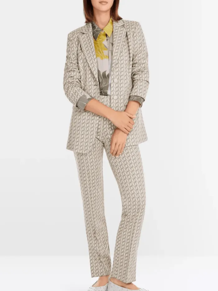marc_cain_collections_wom_6-3.webp Marc Cain Collections Coats And Jackets | Luxury Gifts^Women's Blazer In Graphic Jersey Jacquard YC 34.