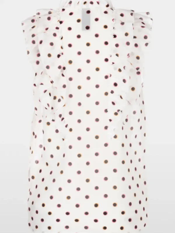 Marc Cain Collections Tops | Gifts Under £250^Women's Ruffled Blouse With Polka Dots Blouse YC