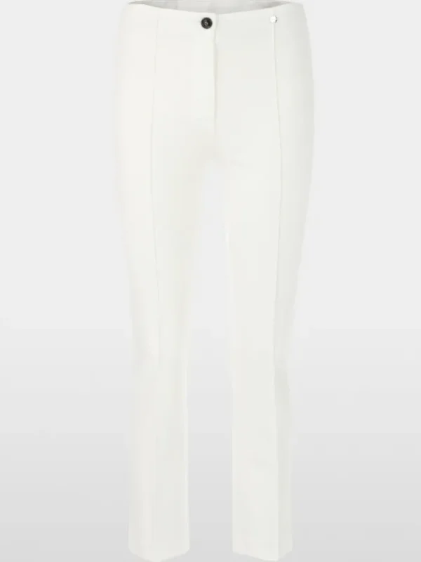 Marc Cain Essentials Tops | Trousers^Women's Stretch Trousers With Cord Piping In Off