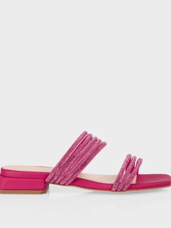 Marc Cain Party Wear | Footwear^Fuchsia Flat Mules With Glitter Straps WB SG.09 Z08 COL 267