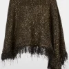 Marc Cain Glam Knitwear | Party Wear^Black Poncho With Sequins XG 15.04 M71 COL 900