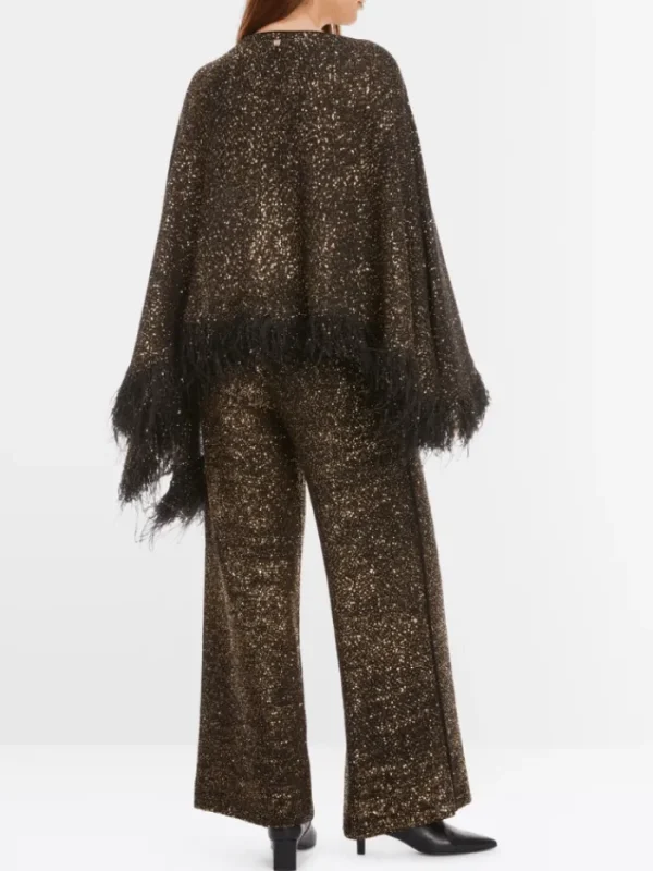 Marc Cain Glam Knitwear | Party Wear^Black Poncho With Sequins XG 15.04 M71 COL 900