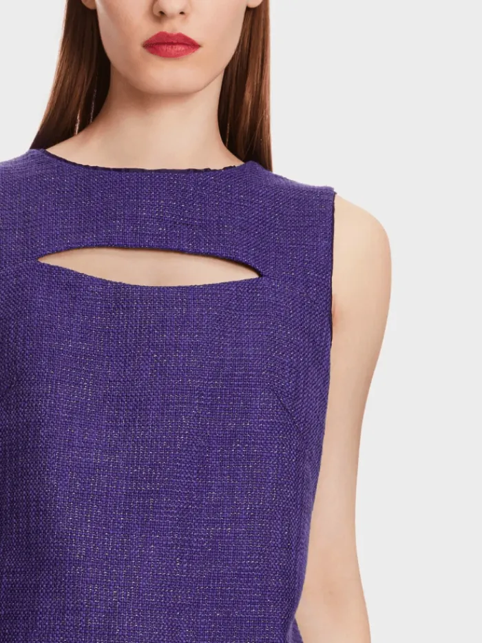 marc_cain_glam_dress_with_3.webp Marc Cain Glam Dresses | Party Wear^Dress With Cut Out In Deep Purple XG 21.09 W08 COL 748