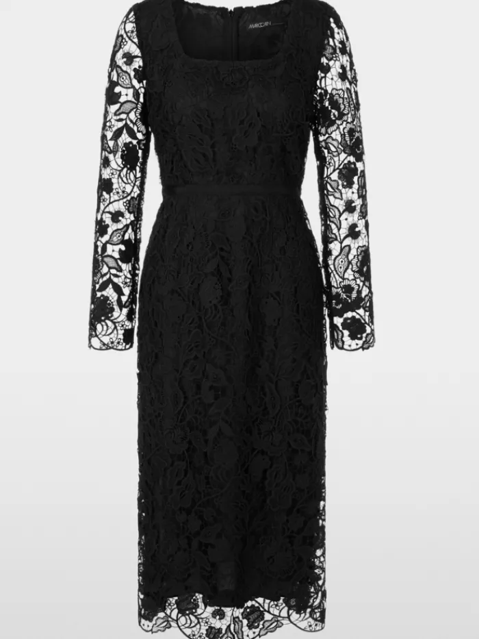 marc_cain_glam_elegant_gu_0.webp Marc Cain Glam Dresses | Party Wear^Elegant Guipure Lace Dress In Black XG 21.10 W12 COL 90