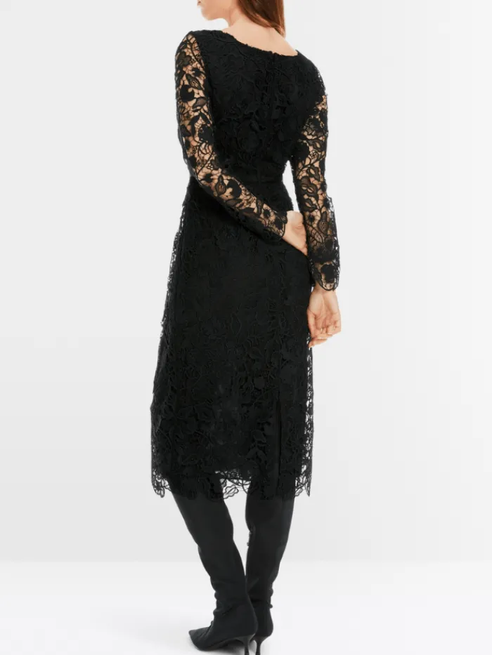 marc_cain_glam_elegant_gu_2.webp Marc Cain Glam Dresses | Party Wear^Elegant Guipure Lace Dress In Black XG 21.10 W12 COL 90