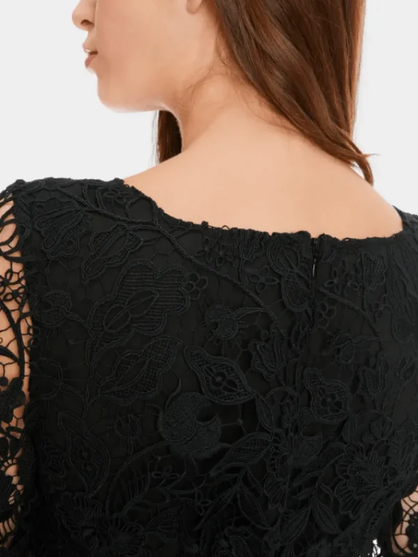 Marc Cain Glam Dresses | Party Wear^Elegant Guipure Lace Dress In Black XG 21.10 W12 COL 90