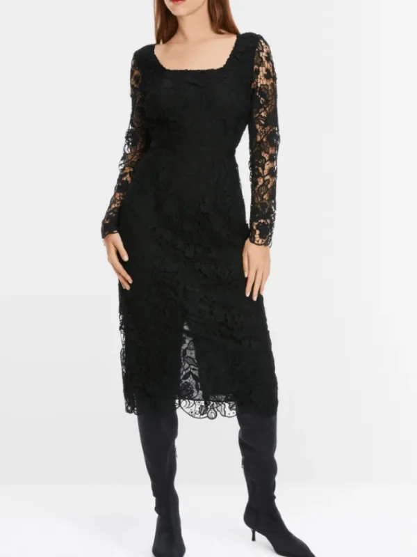 Marc Cain Glam Dresses | Party Wear^Elegant Guipure Lace Dress In Black XG 21.10 W12 COL 90